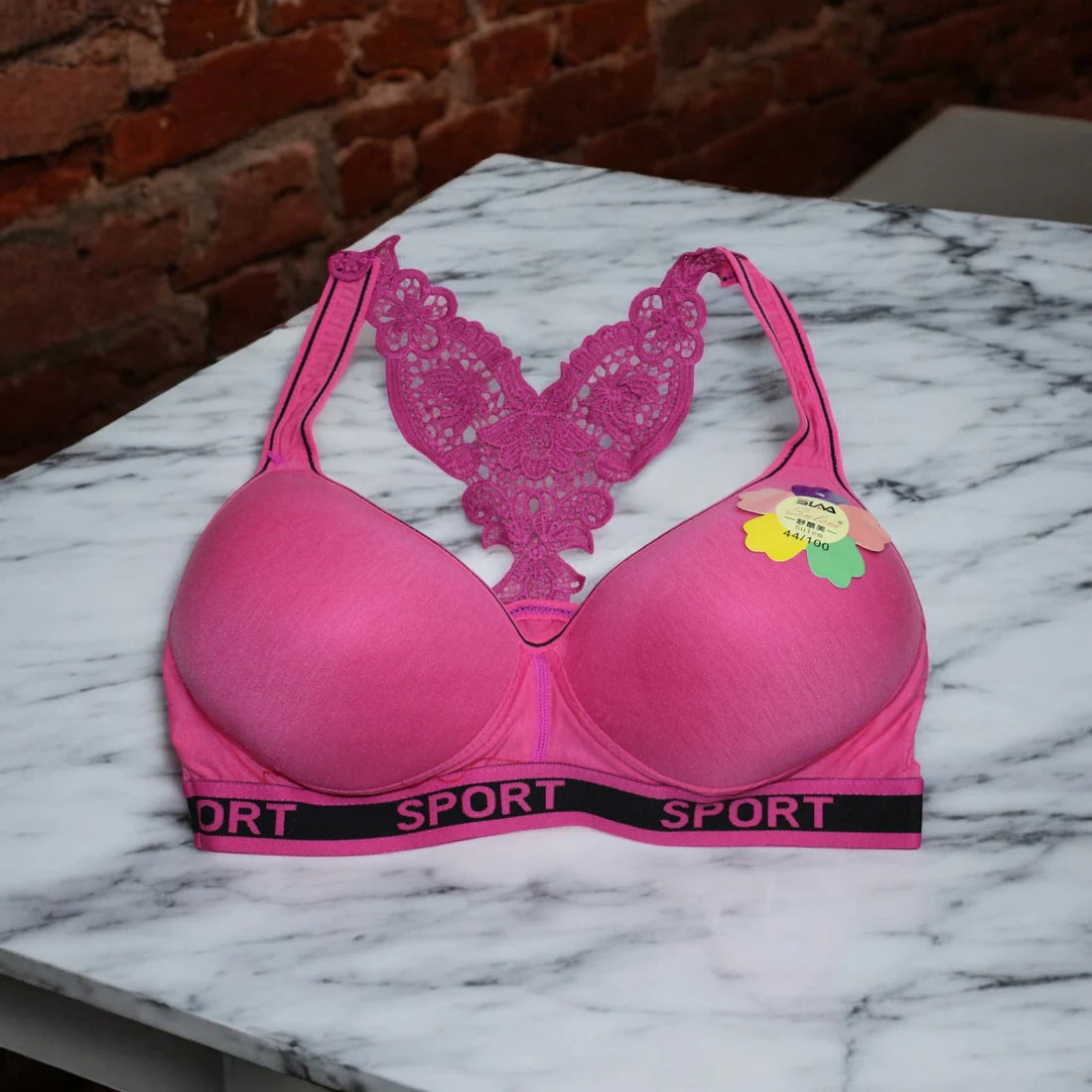 Premium Padded Sports Bralette with Stylish Butterfly Designer Back